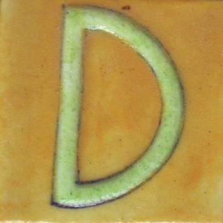 BPAT-007-Lime Green D Alphabet Yellow Tile (2x2)