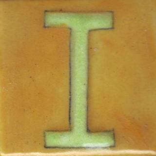 BPAT-009-Lime Green I Alphabet Yellow Tile (2x2)