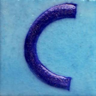 BPAT-011-Blue C Alphabet Turquoise Base Tile