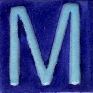 BPAT-017-Turquoise M Alphabet Blue Base Tile (2x2)