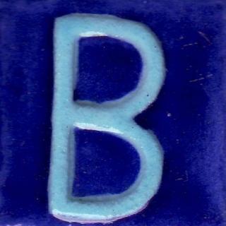 BPAT-020-Turquoise B Alphabet Blue Tile