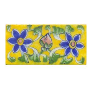 Two blue flower and yellow tile