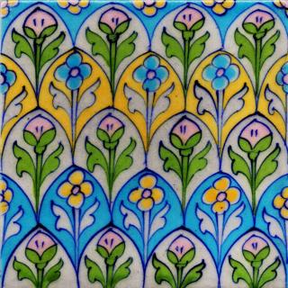 Multicolor Florel and pattern Design Tile