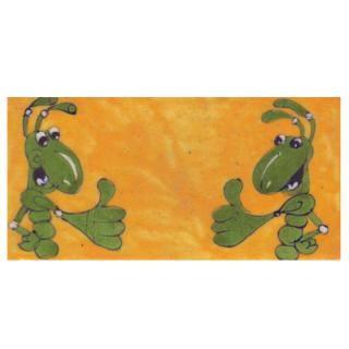 Two Green Cartoon design with Yellow Base Tile-01