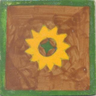 Yellow, Brown and Green colored Tile