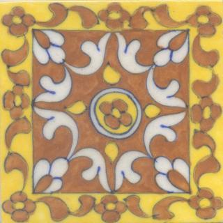 Brown and Yellow design Tile