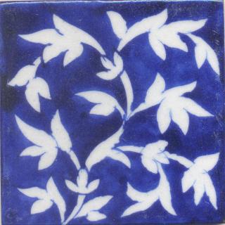 White leaf with Blue Base Tile