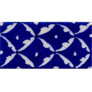 White Pattern on Blue Base Tile 