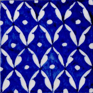 Blue and White Zig Zag Tile 4x4