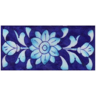 Blue Tile With Turquoise Flowers