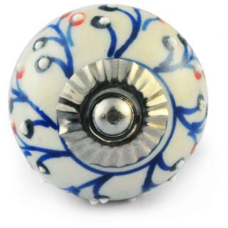 Blue and Turquoise design with white Colour Ceramic knob