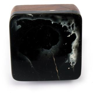 Black Resin and Wooden Knob