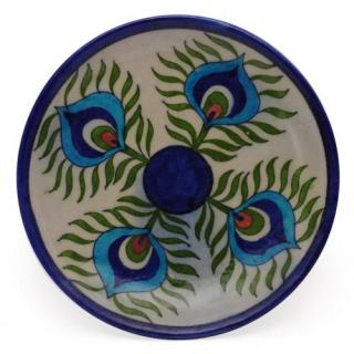 Peacock Feather design Plate 6"