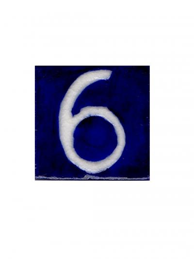 Blue Base Tile - Six Number (2x2")