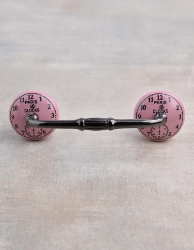 Black Clock with Pink Ceramic knob
