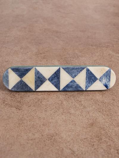 Natural Handmade Horn Bone Drawer Pull-Blue White-01