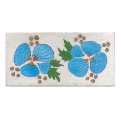Turqouise flowers and white tile
