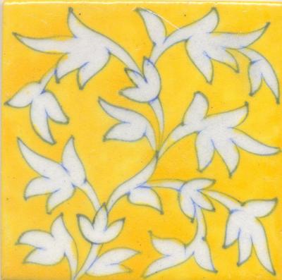 White leaf with Yellow Base Tile