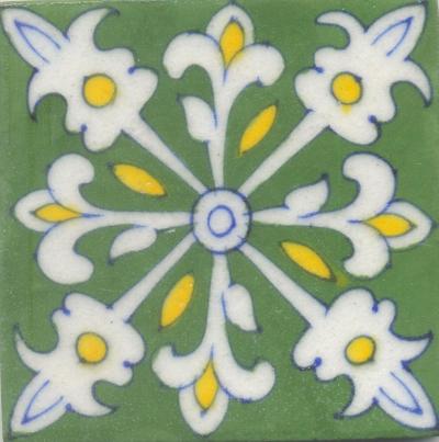 White, Yellow and Green Tile