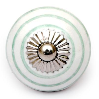 White Spiral Ceramic Cabinet Knob