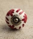 BPCK-024-A Red Flowers Cabinet Knob-Antique Silver