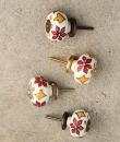 BPCK-051 Red and Yellow Flower Cabinet knob