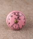 BPCK-168 Pink Clock Ceramic knob-Antique Brass