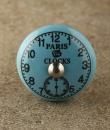 BPCK-175 Black Clock with Turquoise Ceramic Silver knob