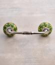 Drawer Beaded Pull with Green Color Floral Print