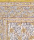  Vaidehi Grey and Yellow Hand Screen Print Cotton Quilt
