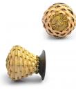 Cane and Metal Wire Weaved Knob (Small)