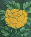Yellow flower on green tile (3x3-bpt11)