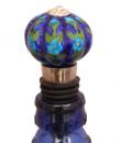 Turquoise Flowers and Blue base Wine Bottle Stopper (Set of Two)