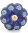 KNM-020-Turquoie Flower with Blue Base Melon Knob (Small)