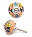 KPS-4625 - Yellow flower and Turquoise and Blue leaf and Pink knob