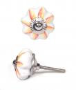 KPS-9011 - Yellow and Red Flower White Base knob