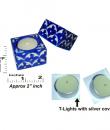 Blue Pottery Candle Holder Set - Blue and White Design